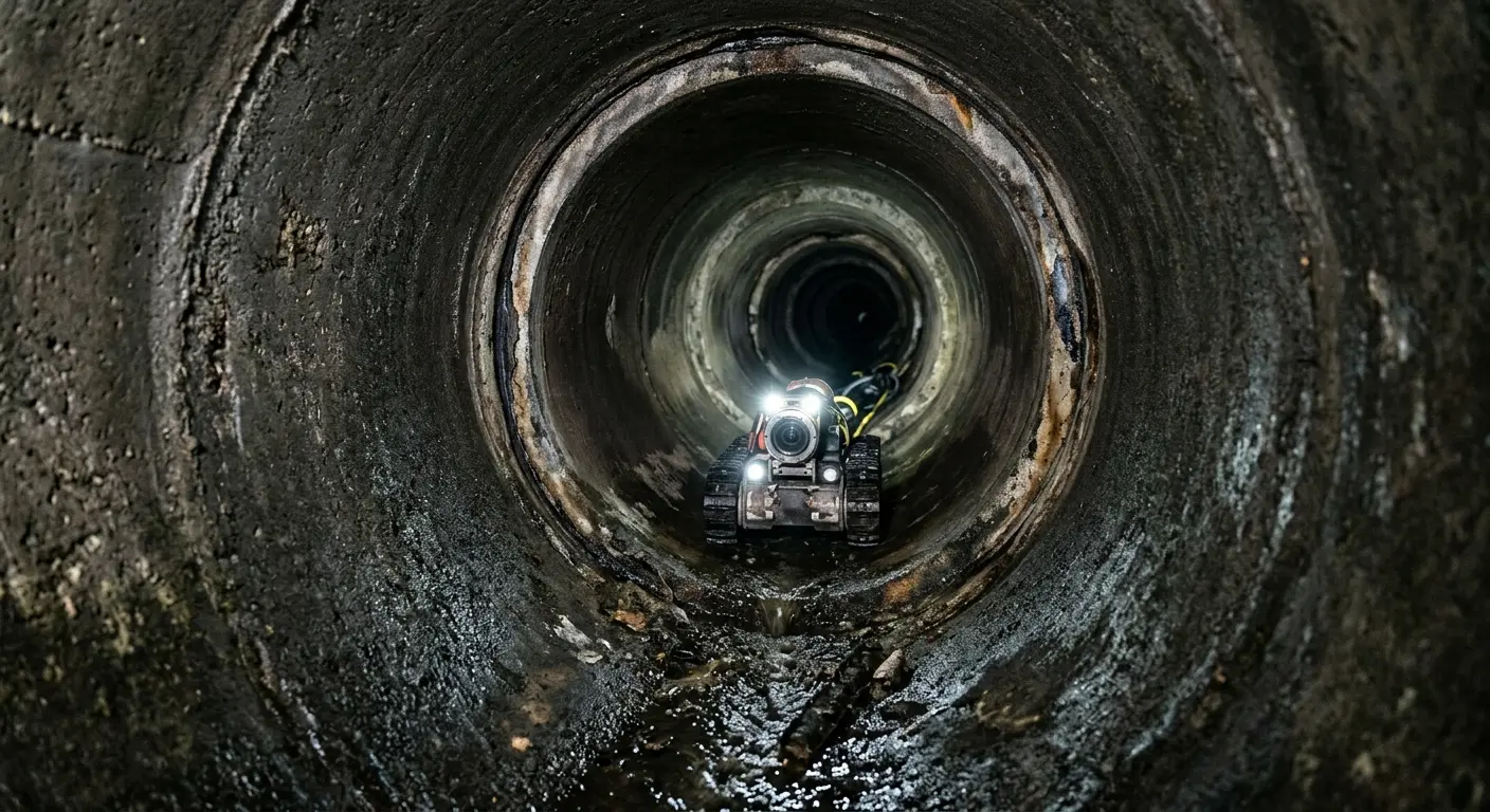 Robotic sewer camera inspecting pipe interior for Drain Snake Service in Streamwood